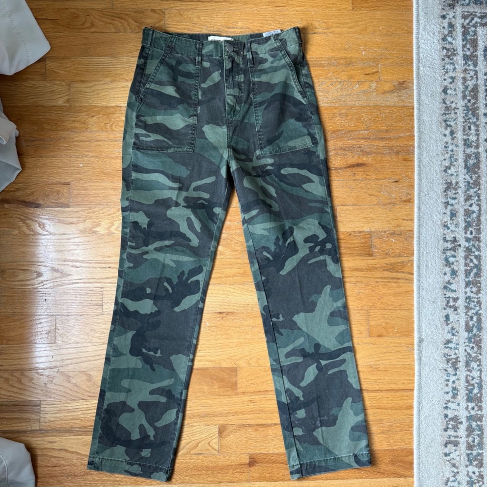 Driftwood Camo Pants Womens 26 Green Camouflage Utility Straight Leg Grunge Y2k